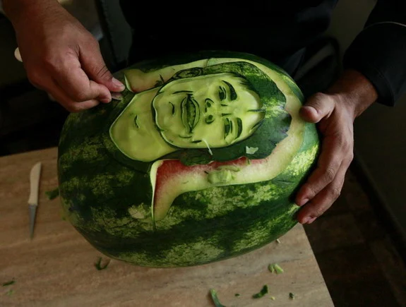 Brazilian chef creates Messi, Ronaldo & Neymar carvings in watermelons