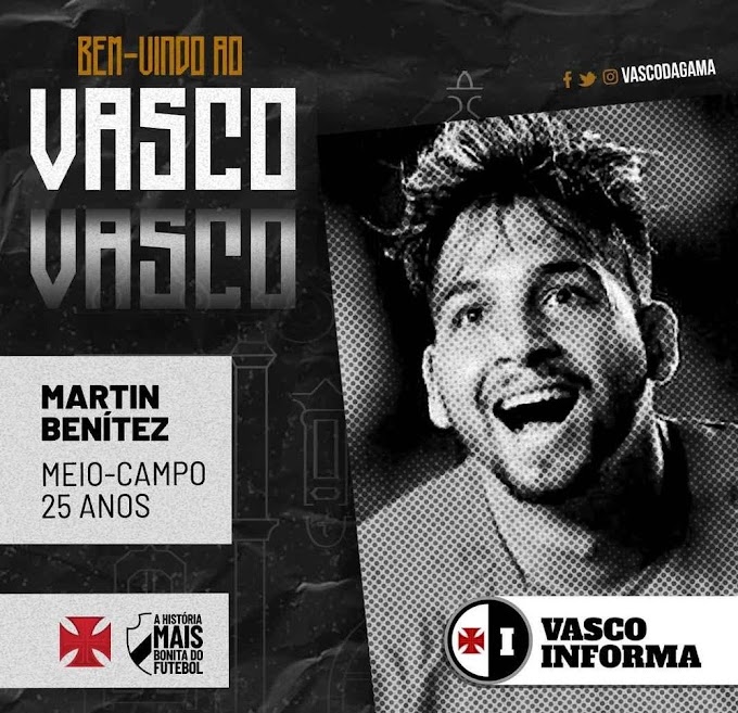 Martín Benítez chega ao Rio para assinar com o Vasco