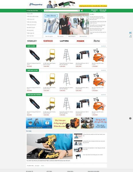 Template blogspot bán hàng máy móc vật liệu xây dựng