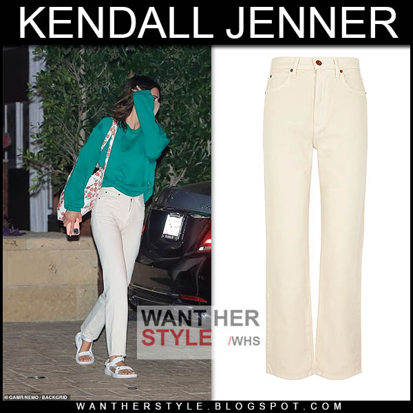 Kendall Jenner in cream SLVRLAKE jeans