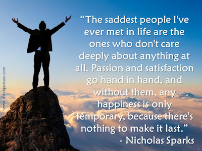 Graphic with quote about passion.