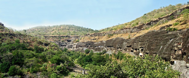 ajanta caves panorama