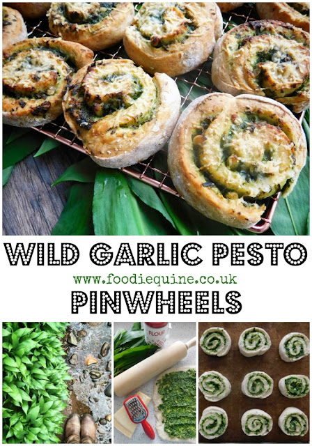 Wild Garlic Pesto Pinwheels www.foodiequine.co.ukPreserve the flavour of Spring in Wild Garlic Pesto then use it to create the ultimate cheesy garlic bread. Using a soda bread base, these Wild Garlic Pesto Pinwheels are super quick and easy to make and oh so moreish.