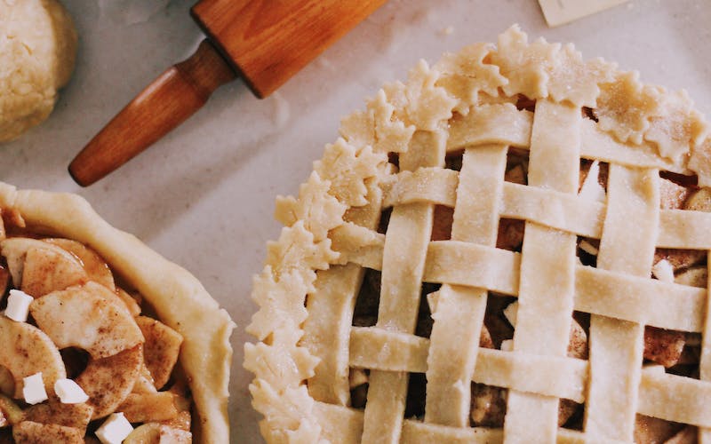 pieces with lattice pie crust