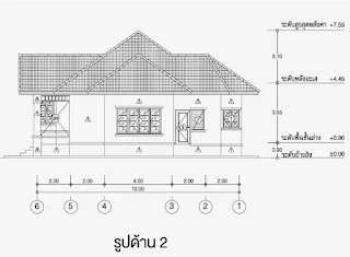 บ้านชั้นเดียว 2ห้องนอน 2ห้องน้ำ