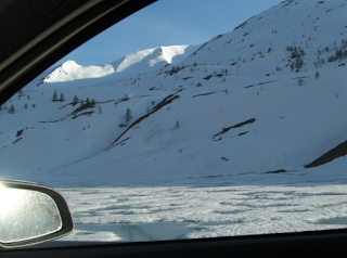 Mountain roads in the Alps from Montgevevre to Cuneo - road trip to Tuscany