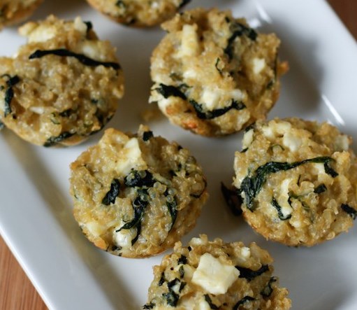 SPINACH AND FETA QUINOA BITES #vegetarian #appetizers