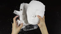 Diy face cast - After it's dried up, remove all the plaster gauze from the casting paste.