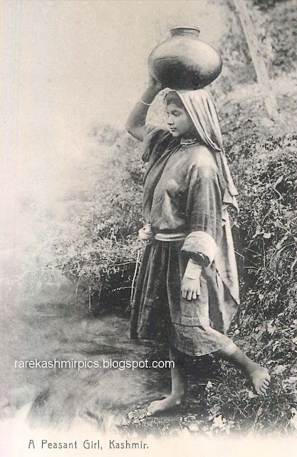 A village girl in Kashmir dated 1870s.