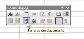 selección de barra de desplazamiento en Excel