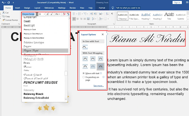 download template sertifikat word gratis