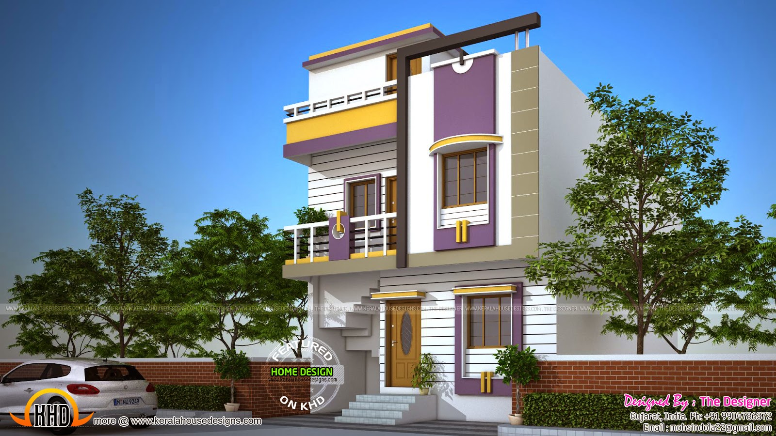 1828 sq ft Gujarat  home  design  Kerala home  design  and 