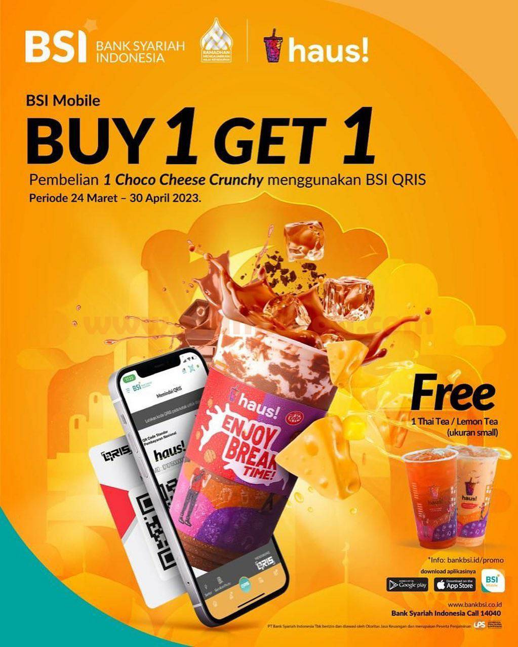 Promo HAUS BSI! BELI 1 GRATIS 1 dengan QRIS BSI MOBILE