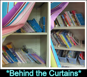 photo of: Classroom Space using Fabric Curtains to 'Hide" Teaching Materials