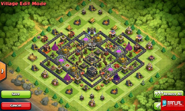 Diseños de aldeas. Ayuntamiento Nivel 9, Famirng, Clash of Clans, Ayuntamiento Anti Faming, Anti 3 Estrellas los mejores diseños de aldea, mejores bases defensivas, las mejores, bases, defensa, ataque, mejor aldea para guerra, mejores diseños de guerra, recursos, diseño de aldea farming, mejor coleccion de bases, farming, ayuntamiento, almacenes, castillo del clan, proteger, edificios defensivos, base