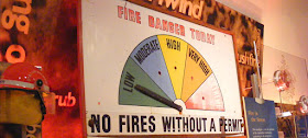 Fire danger chart, National Museum of Australia, Canberra. Photographed by Susan Walter. Tour the Loire Valley with a classic car and a private guide.