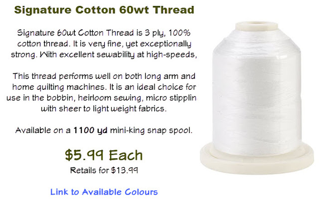 Signature Machine Quilting 40 WT All-Purpose 100% Cotton Thread