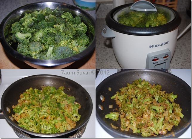 Broccoli stir-fry process