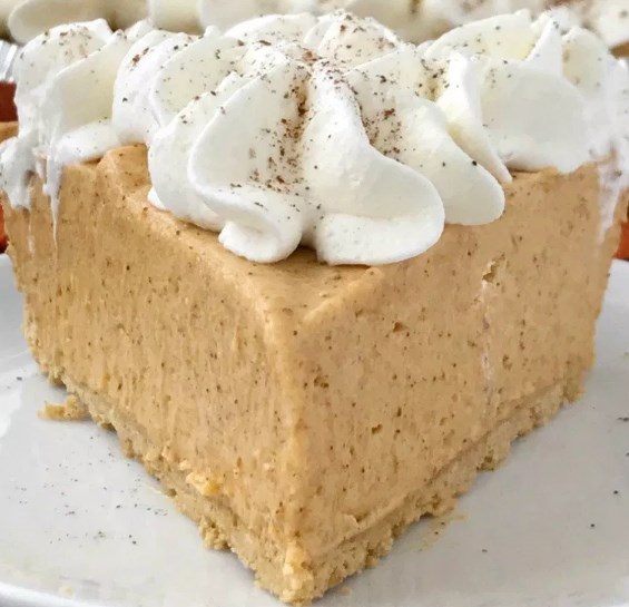 No Bake Marshmallow Pumpkin Pie #desserts #cake