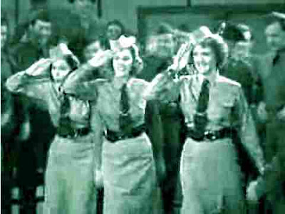 saluting Andrews Sisters sing Boogie Woogie Bugle Boy in Buck Privates