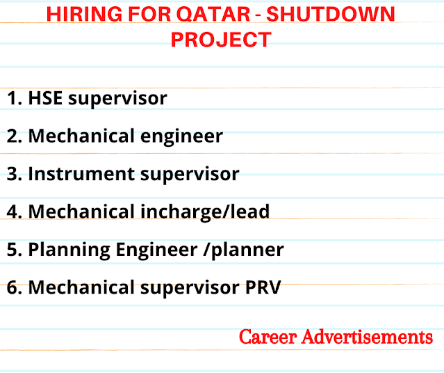Hiring for Qatar - Shutdown Project
