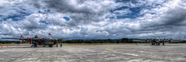 B-17 and B-24 Bombers panorama