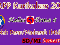 Unduh RPP K13 Kelas 5 SD/MI Tema 6 Revisi