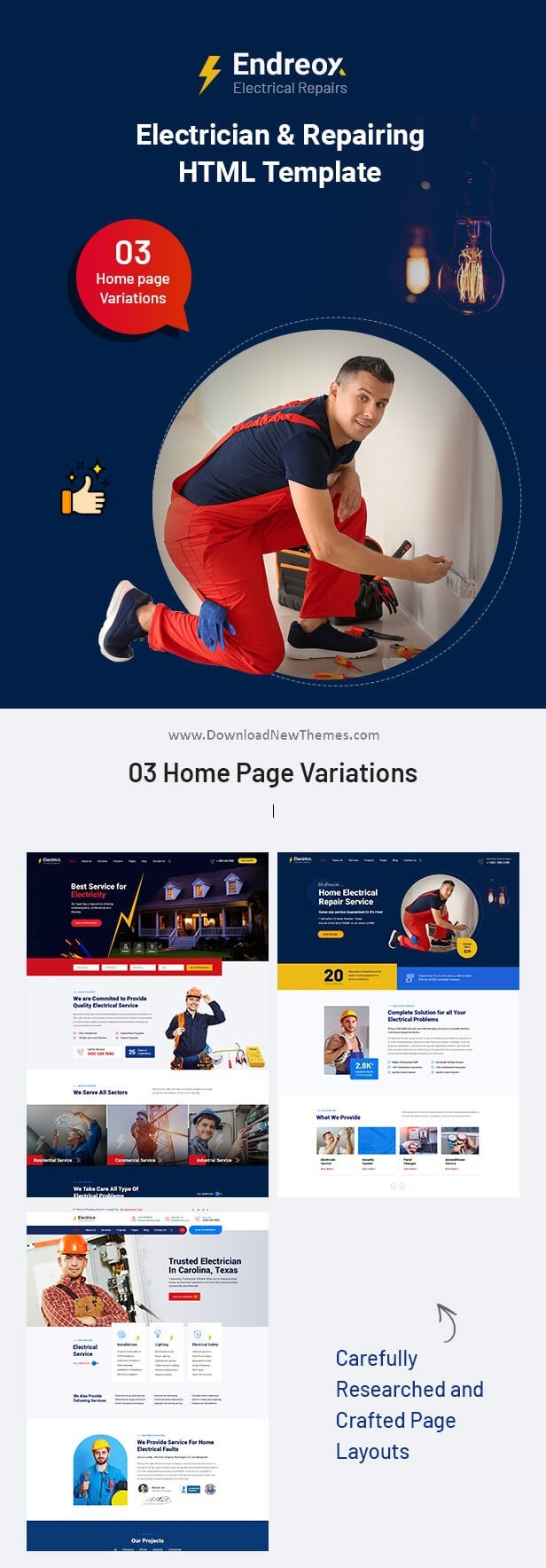 Endreox - Electrical Repair Service HTML Template Review