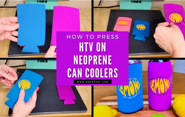 HTV, can coolers, heat transfer vinyl project, Silhouette Studio Design tutorials, Silhouette Studio v4 tutorials