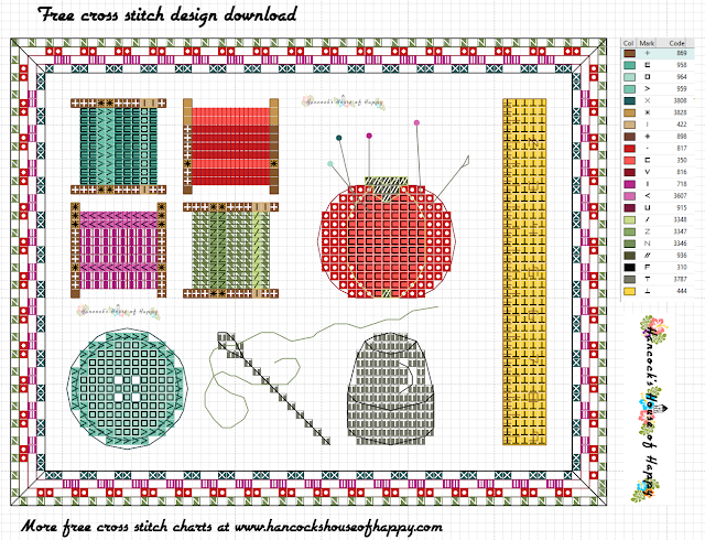 Free Sewing Sampler Cross Stitch Pattern to Download