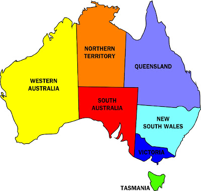 Australia Map Country Region Politic