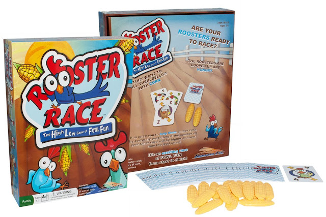 Rooster Race a High Low Game of Fowl Fun from Roosterfin Games designed and illustrated by Imagine That! Design