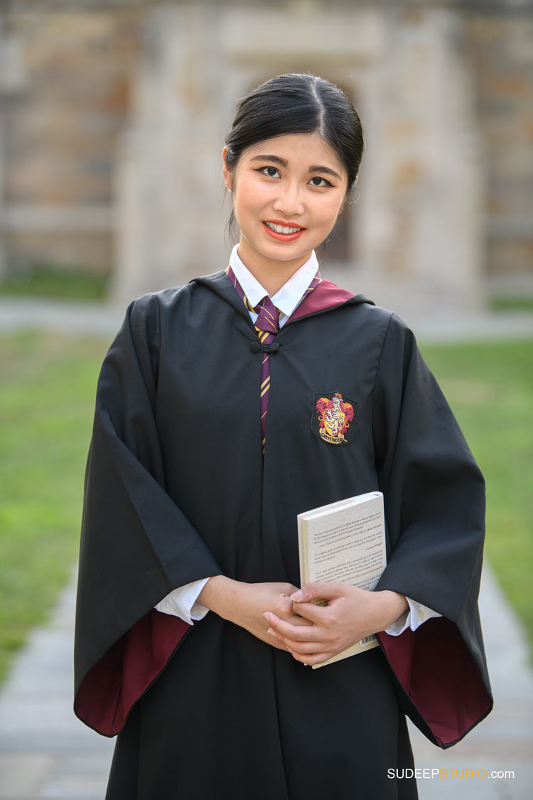 University of Michigan Graduation Portraits on Campus Asian Chinese by SudeepStudio.com Ann Arbor Graduation Portrait Photographer