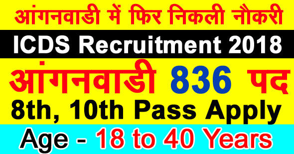 836 Anganwadi Worker & Helper Post Apply for ICDS Recruitment 2018