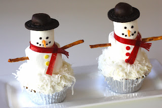 Decoración Navideña, Cupcakes, Hombres de Nieve