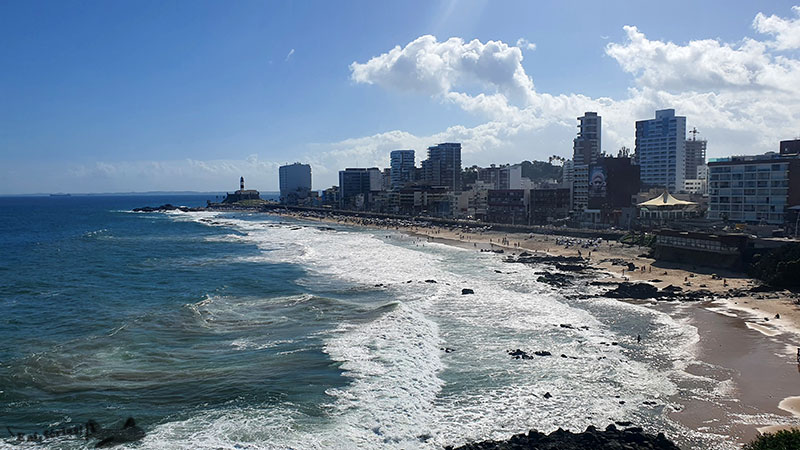 Praia da Barra, a partir do Morro do Cristo, Salvador