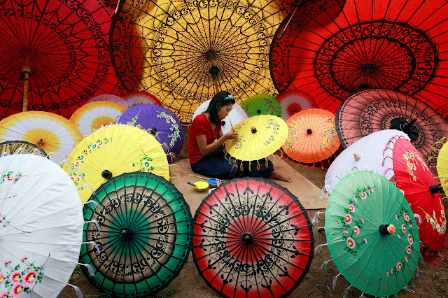 ミャンマーの伝統工芸品、パテインの傘が幻想的で美しすぎる【a】