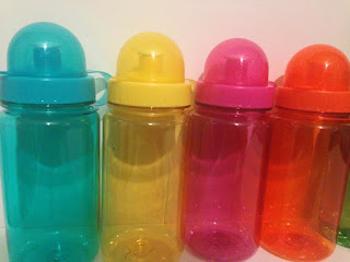 Turquoise, Yellow, Pink, Orange Water Bottles