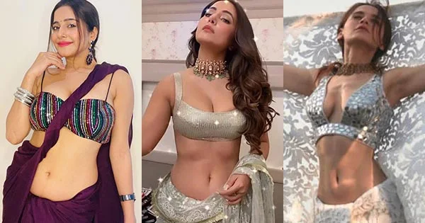 indian tv actress low waist saree navel