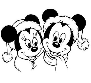 Mickey and Minnie Mouse Christmas Coloring Pages
