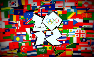 London Olympic Logo with Olympic Flags