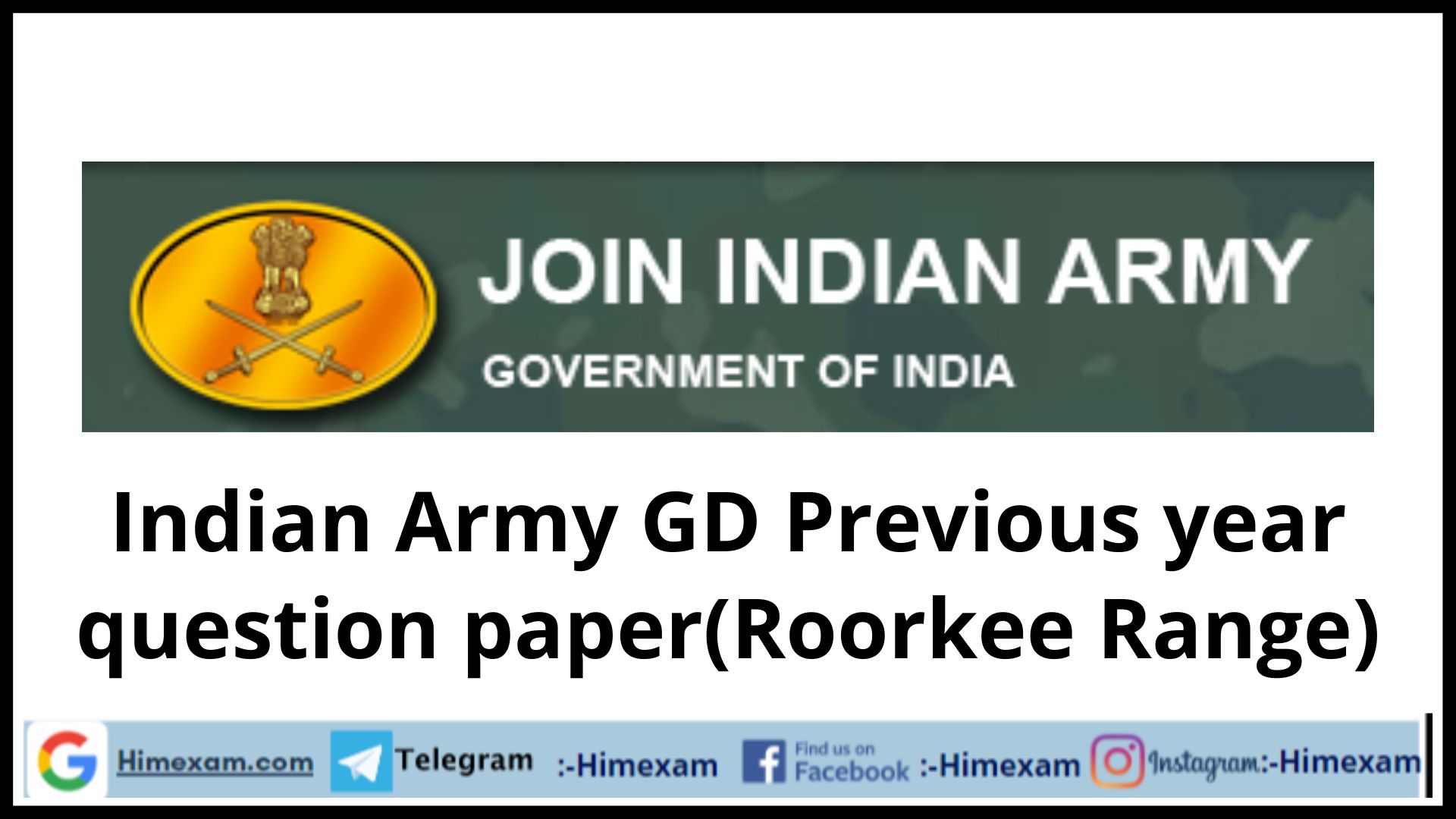 Indian Army GD Previous year question paper(Roorkee Range)