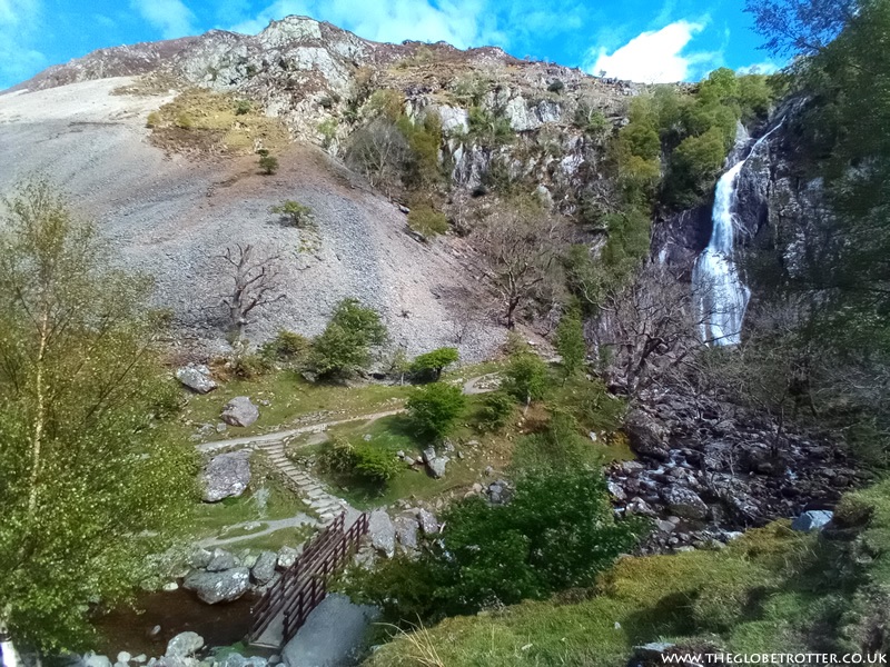 Rhaeadr Fawr Waterfall (Aber Falls) in Snowdonia, Wales