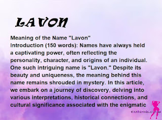 meaning of the name "LAVON"