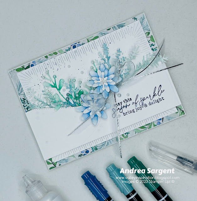 Create a Christmas card and decorated gift box for a special person using the Magical Meadow bundle, Winter Meadow Designer Series Paper and gorgeous Stampin Up embellishments.