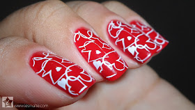 Esmalte Seta Vermelha + Carimbo de Corações