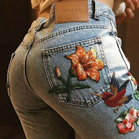 Como renovar tus viejos jeans y otras prendas con flores GUCCI