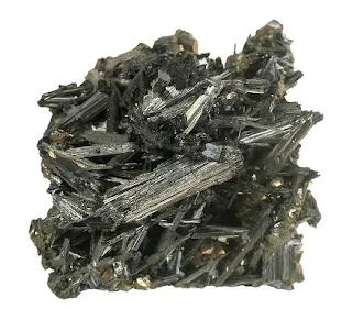 La jamesonita es un mineral metalico que se presenta en cristales aciculares