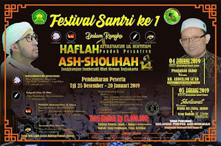 Pengumuman Jadwal Acara Lomba dan Haflah Tasyakur Pondok Pesantren As Sholihah ke 14