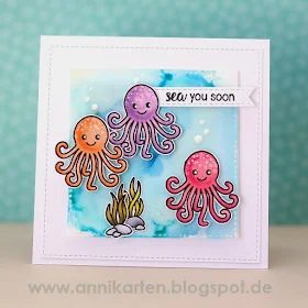 Sunny Studio Stamps: Oceans of Joy & Magical Mermaids Sea You Soon Octopus Card by Anni Lerche